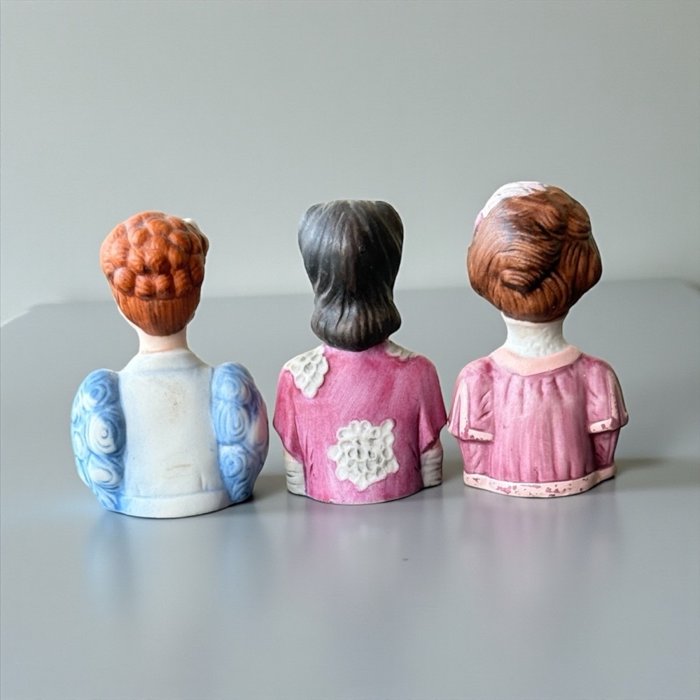 Avon Fashion Silhouettes Porcelain Thimbles Set of 3 Vintage Original - Picture 2 of 5